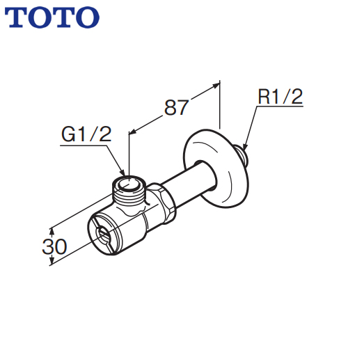 TOTO 電気温水器部材 アングル形止水栓（フィルター付き） 壁給水用 ≪TL347CU≫